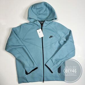 Nike Tech Fleece Windrunner Zip Up Hoodie Aqua Blue FB7921-464 Size L